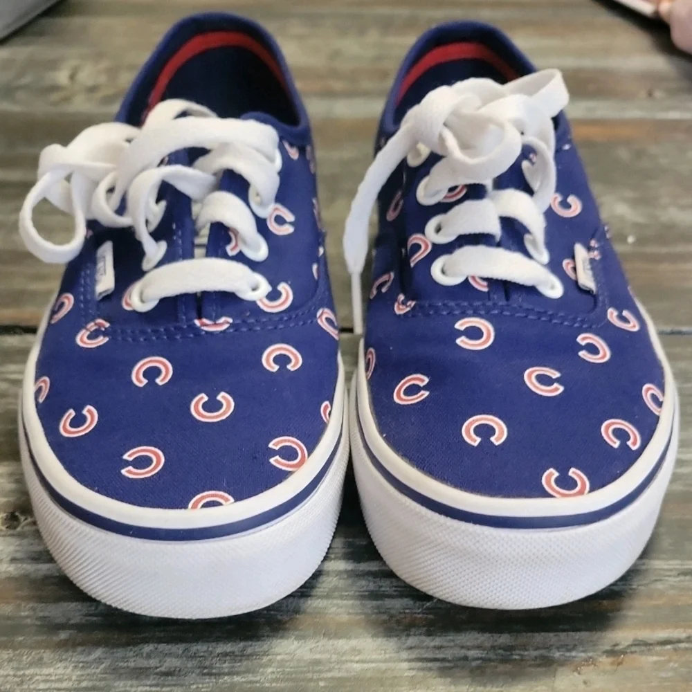 Vans X MLB Authentics Chicago Cubs Sneakers Men’s Size 5  Women's 6.5  EC - Picture 4 of 8